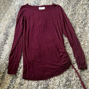 Plum Evy’s Tree Layering Leaves Long Sleeve Top String Ruching one side Medium